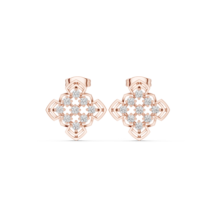 Geometric diamond stud earrings