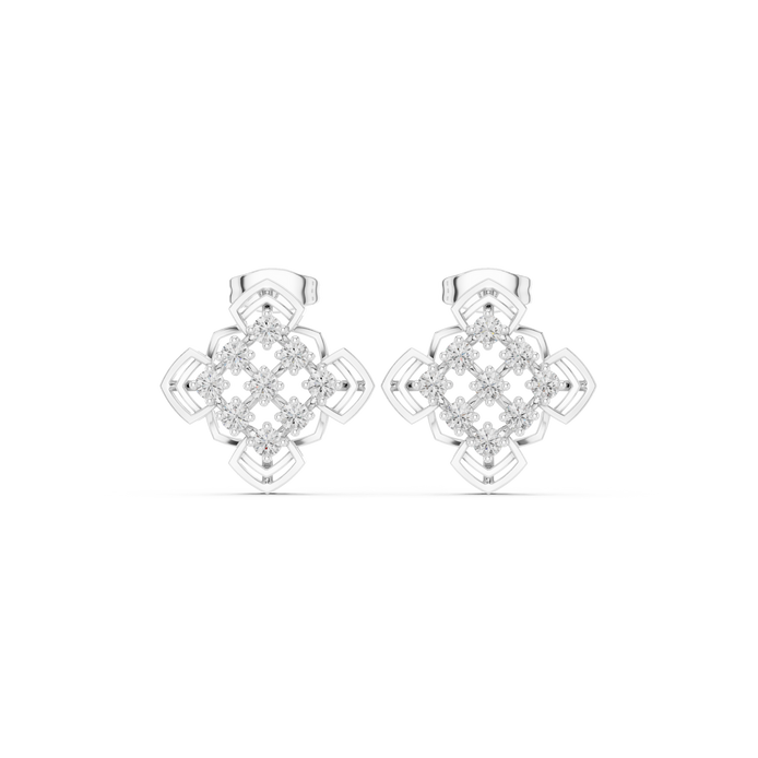 Geometric diamond stud earrings