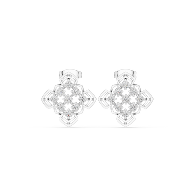 Geometric diamond stud earrings