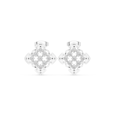 Geometric diamond stud earrings