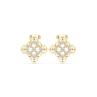 Front face of the yellow gold Petal Light stud earrings