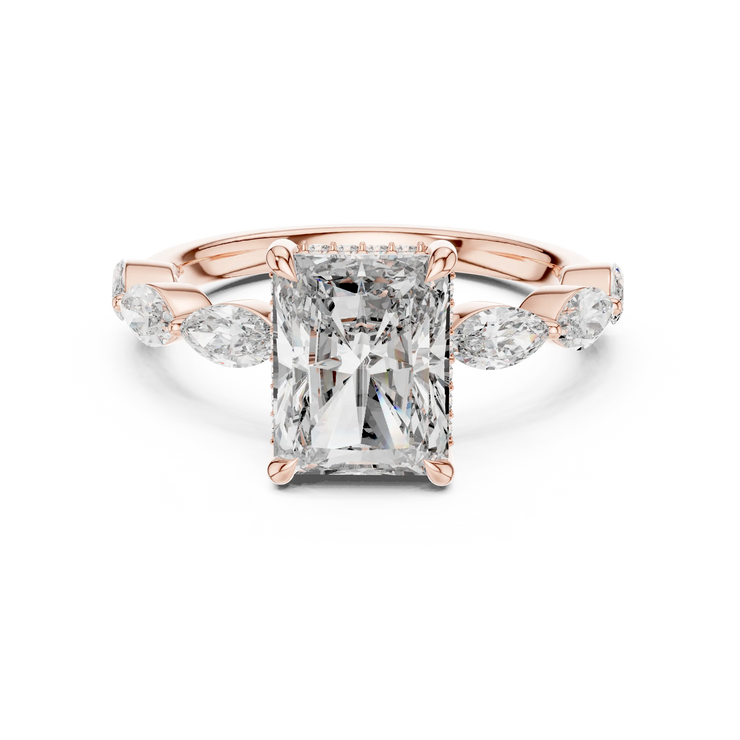 Radiant Lab Grown Diamond Marquise Engagement Ring