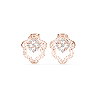 Floral diamond stud earrings