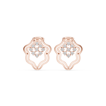 Floral diamond stud earrings
