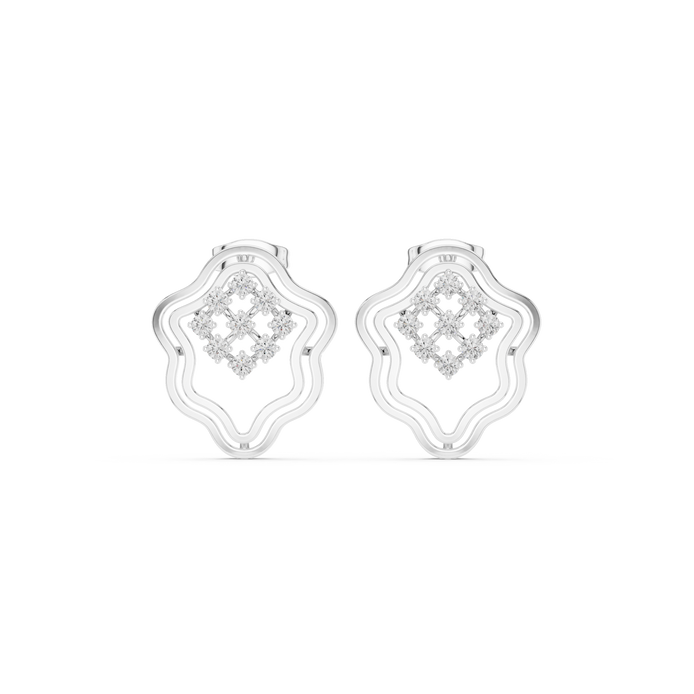 Floral diamond stud earrings