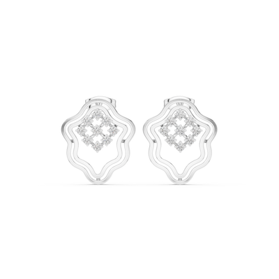 Floral diamond stud earrings