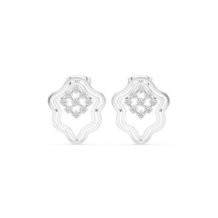 Floral diamond stud earrings