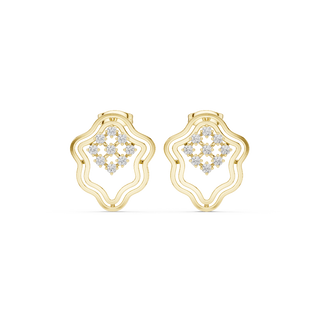 Front face of the yellow gold Harmony Bloom stud earrings