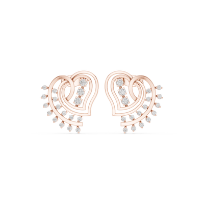 Heart spiral diamond earrings