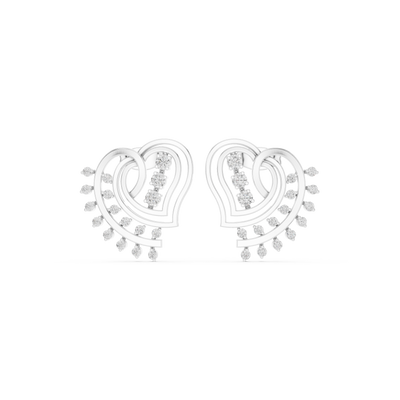 Heart spiral diamond earrings