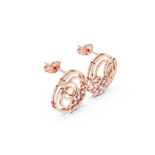 Side profile of the rose gold Galaxy Bloom diamond earrings
