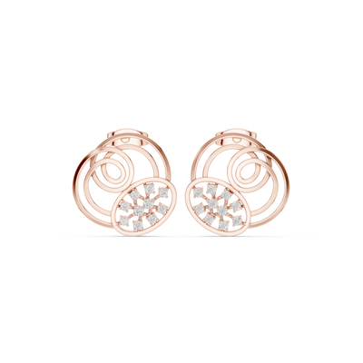 Spiral diamond stud earrings