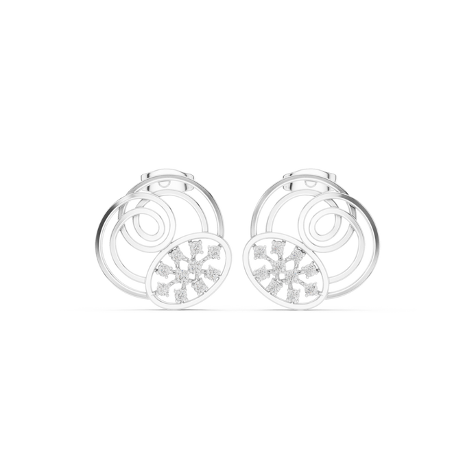 Spiral diamond stud earrings