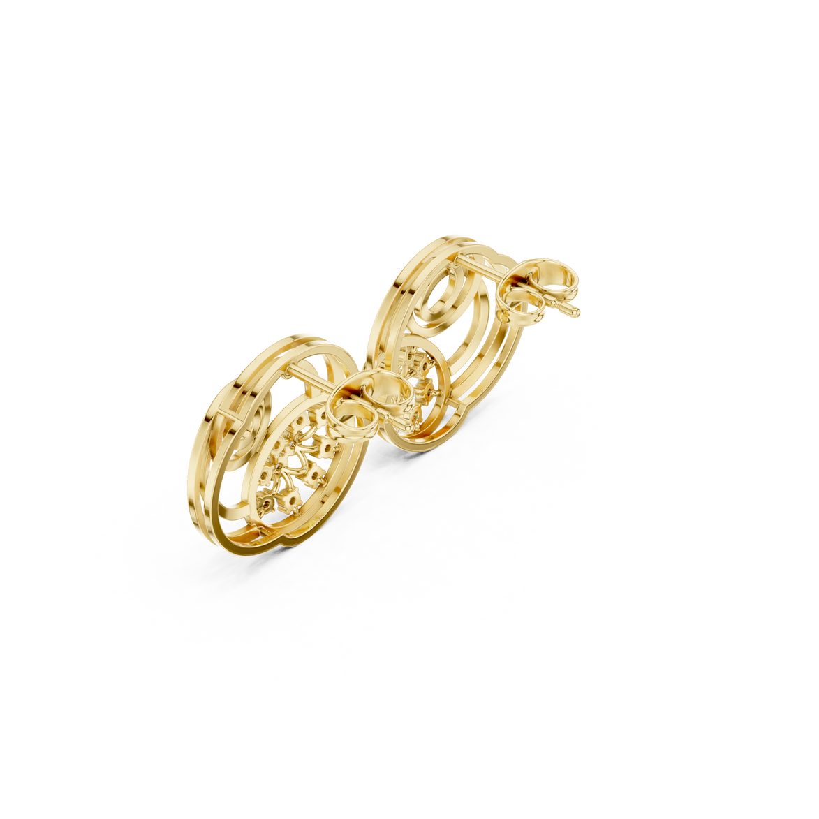 Spiral diamond stud earrings