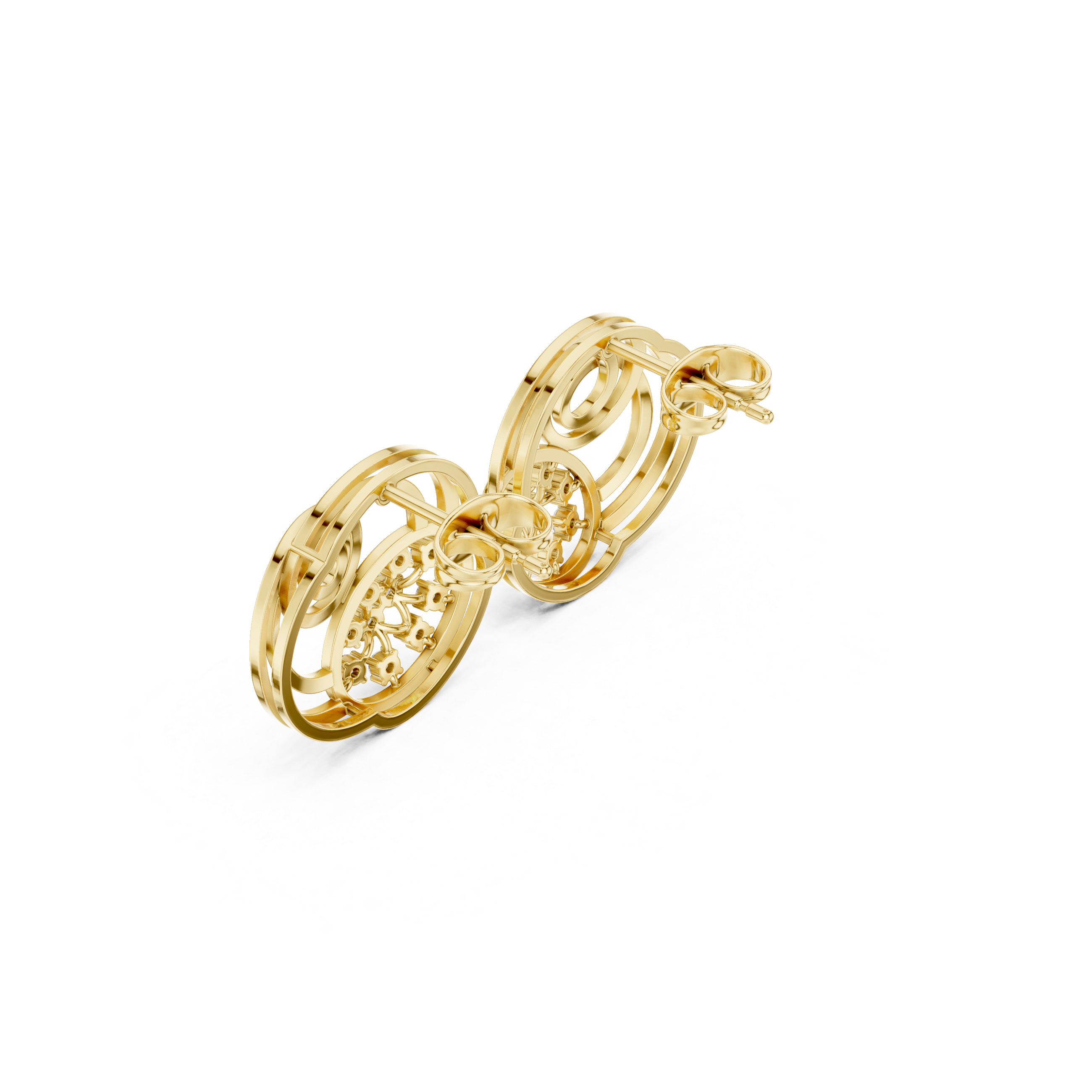 Spiral diamond stud earrings