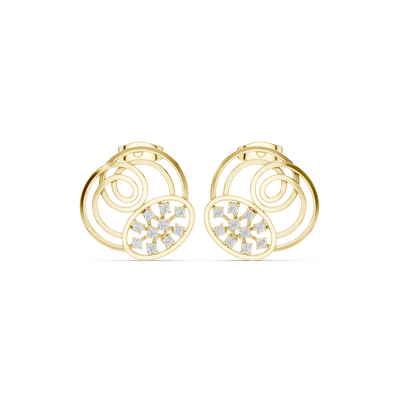 Front face of the yellow gold Galaxy Bloom stud earrings