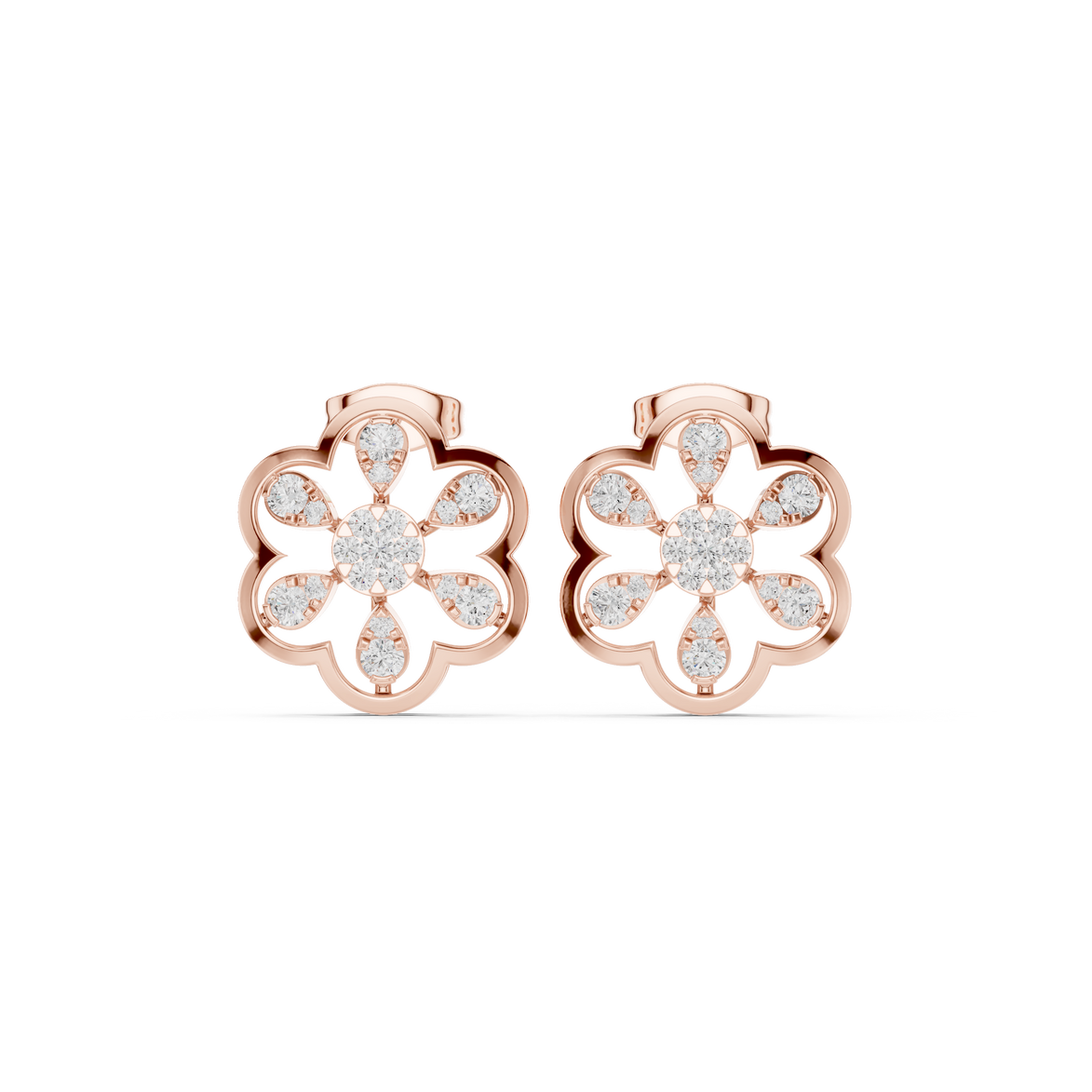 Geometric diamond hoop earrings