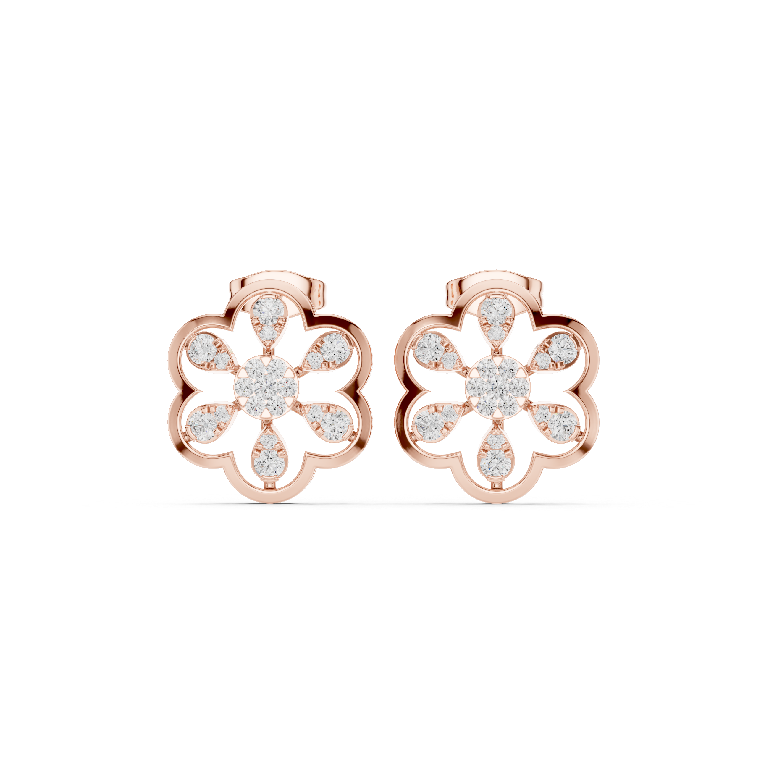 Geometric diamond hoop earrings