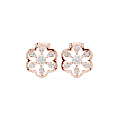 Geometric diamond hoop earrings