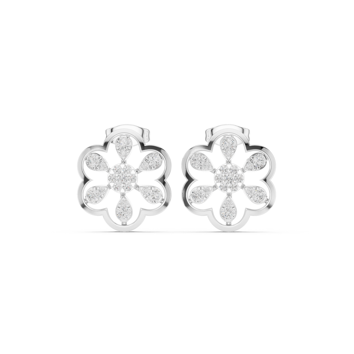 Geometric diamond hoop earrings
