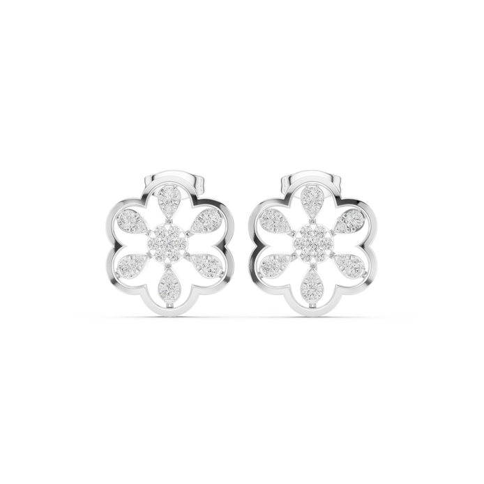 Geometric diamond hoop earrings