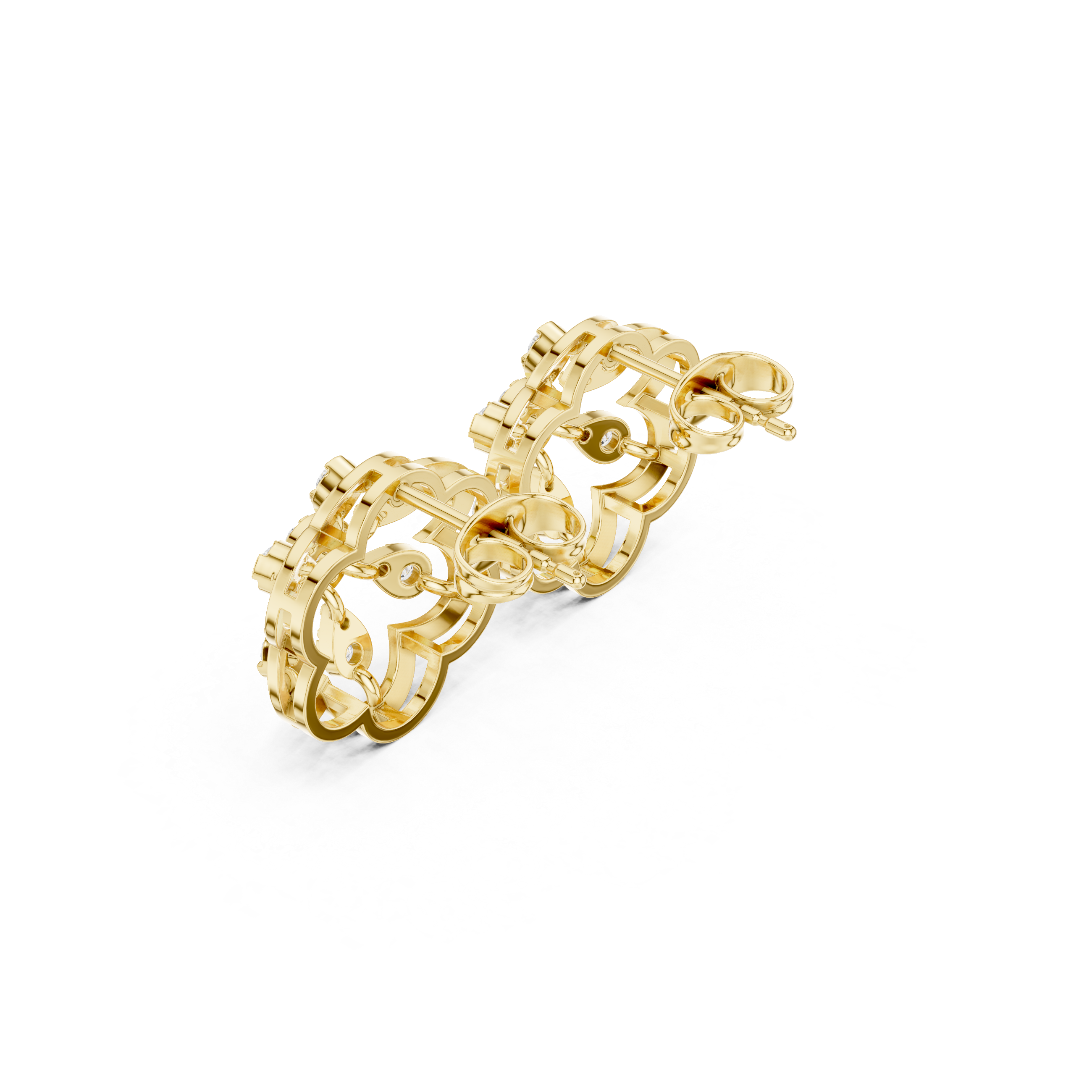 Geometric diamond hoop earrings