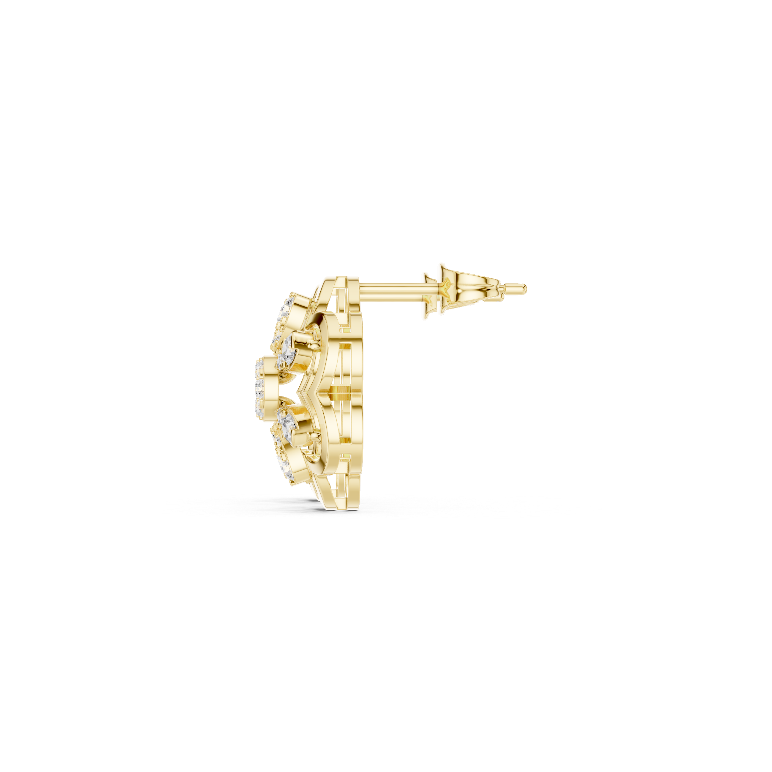 Geometric diamond hoop earrings