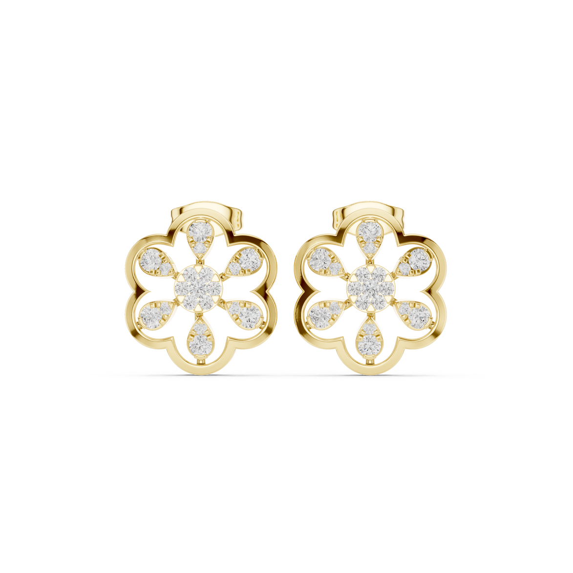 Geometric diamond hoop earrings