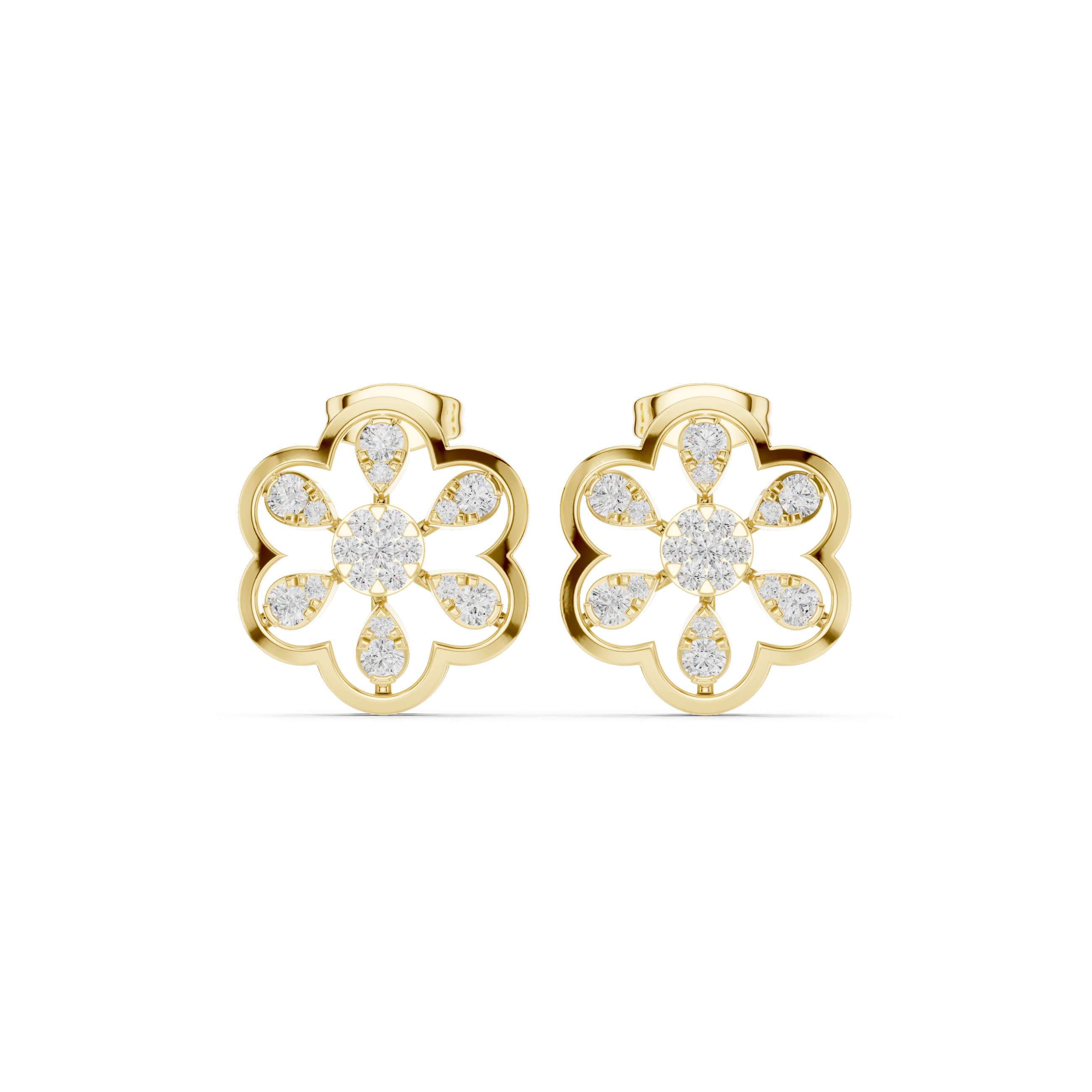Geometric diamond hoop earrings