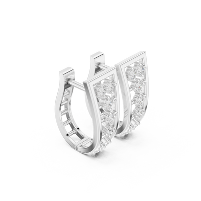 Geometric open diamond earrings in gold by Signora Jewels