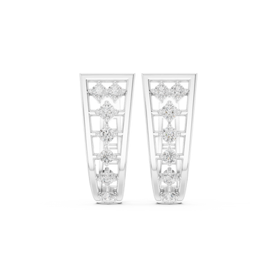 Geometric open diamond earrings in gold by Signora Jewels