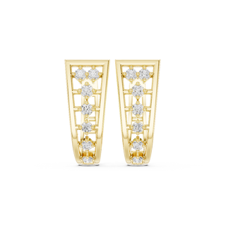 Front face of the yellow gold Skyline Grace stud earrings