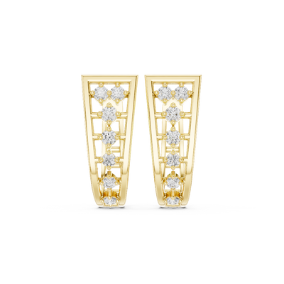 Front face of the yellow gold Skyline Grace stud earrings