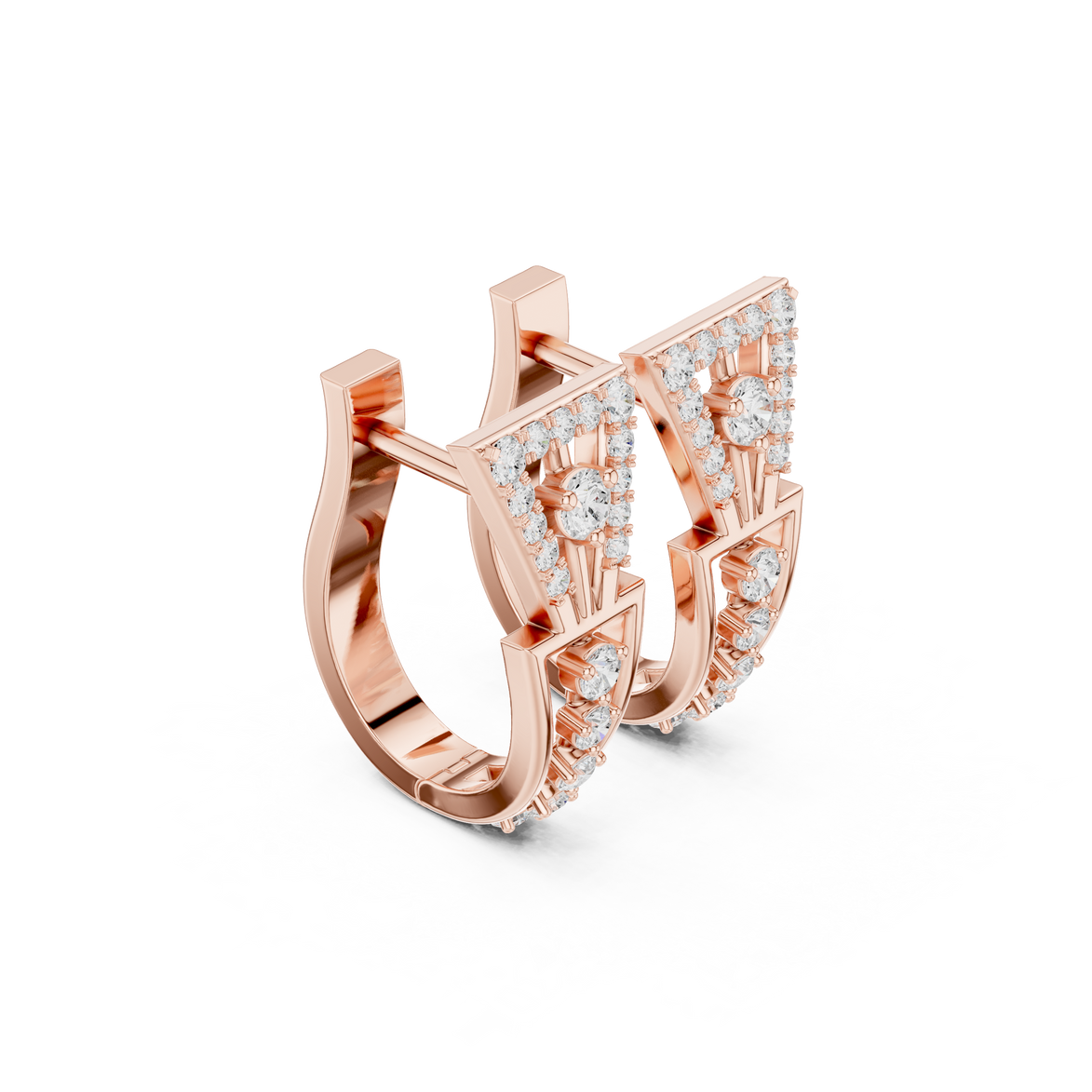 Geometric diamond earrings