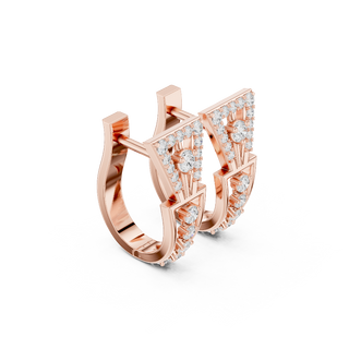 Side profile of the rose gold Modern Radiance geometric earrings