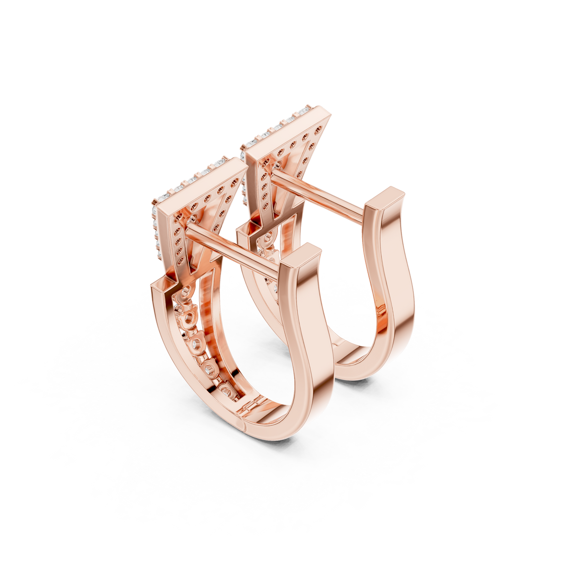 Geometric diamond earrings