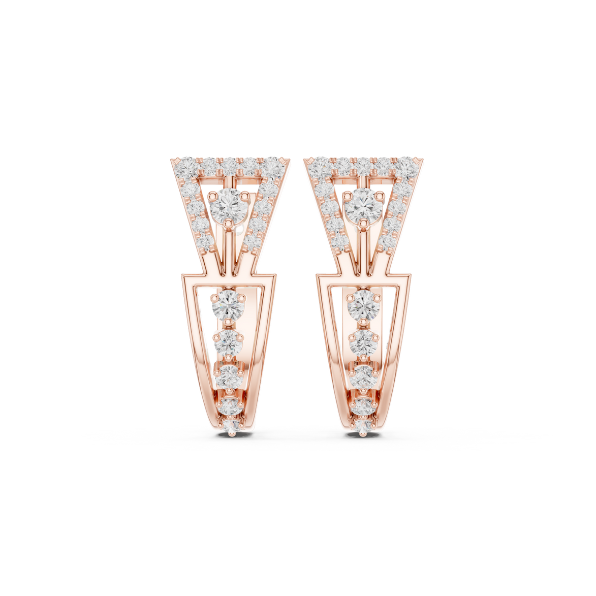 Geometric diamond earrings