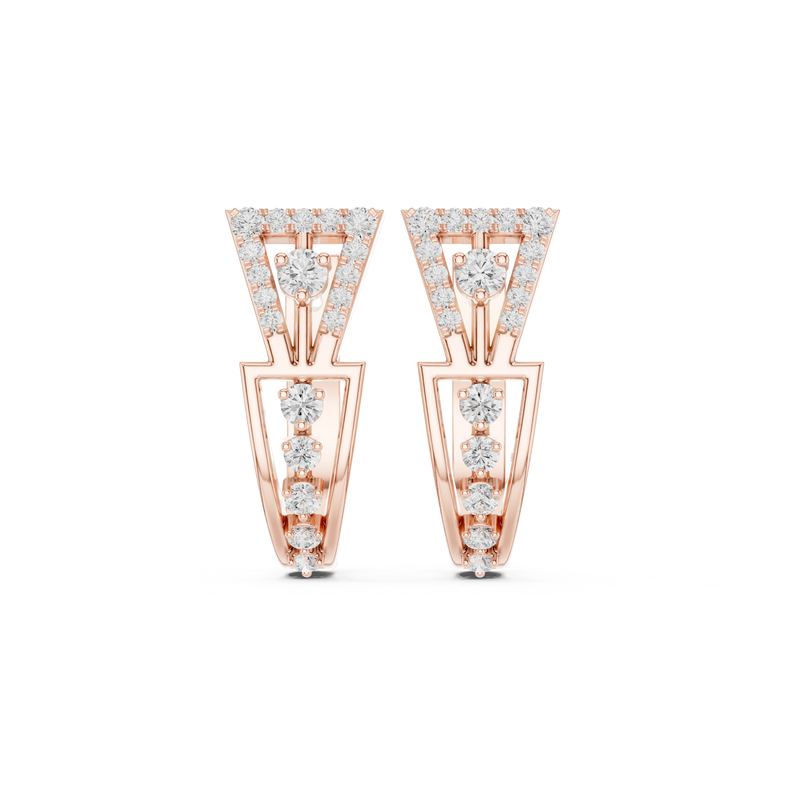 Geometric diamond earrings