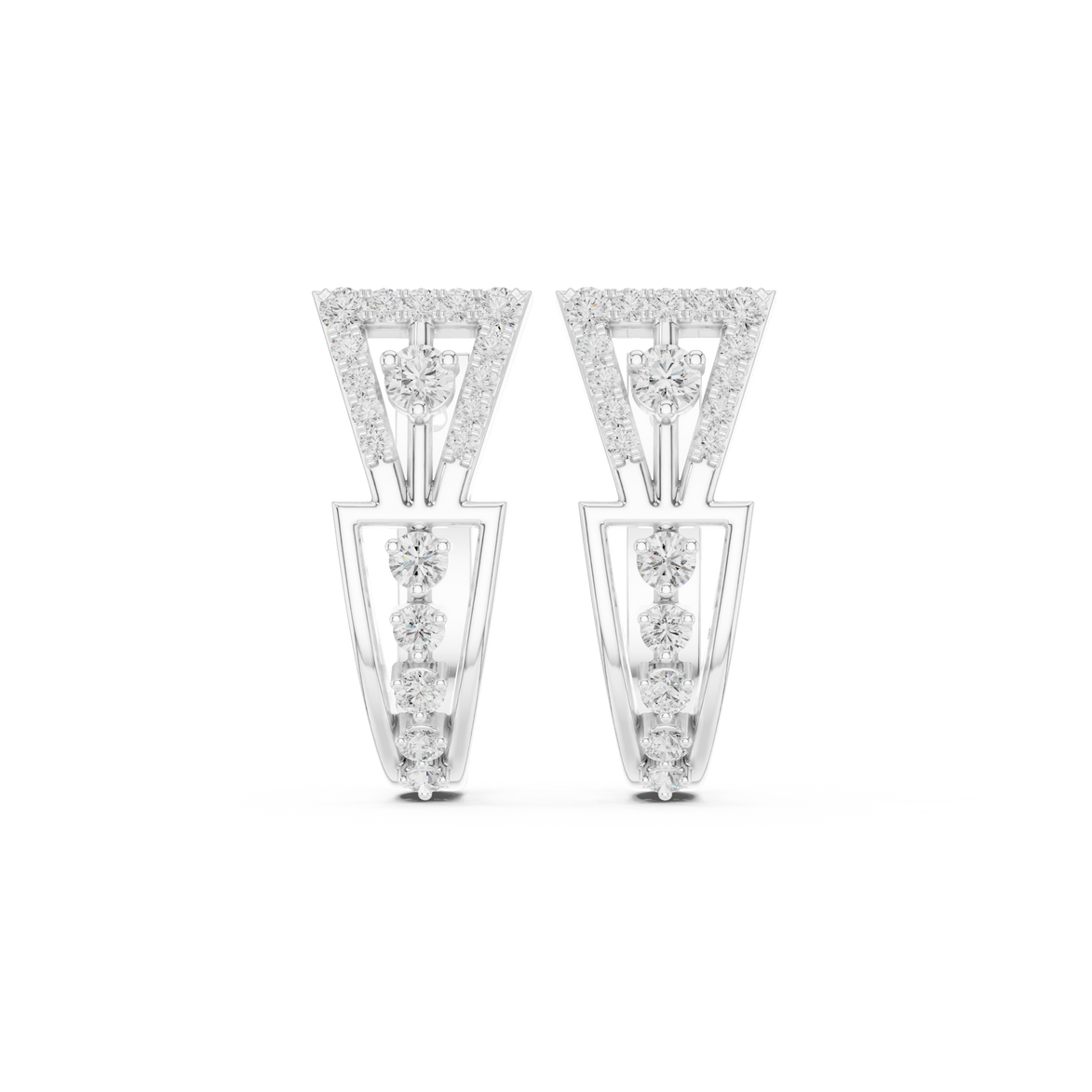 Geometric diamond earrings
