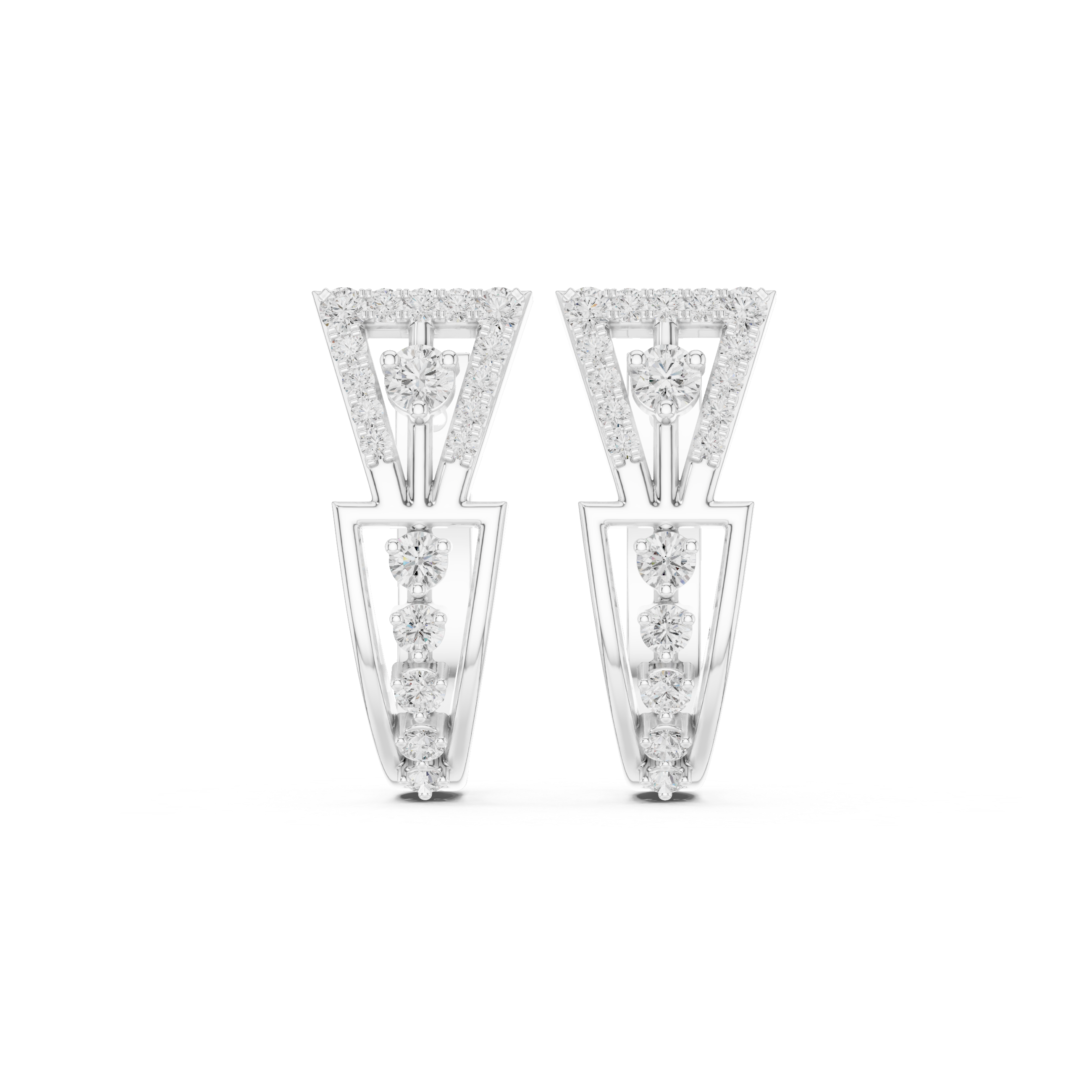 Geometric diamond earrings