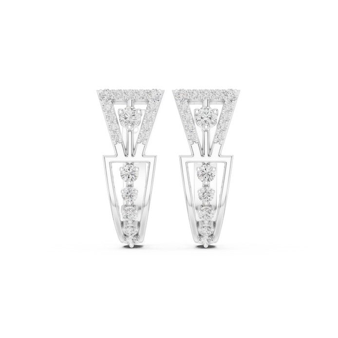 Geometric diamond earrings