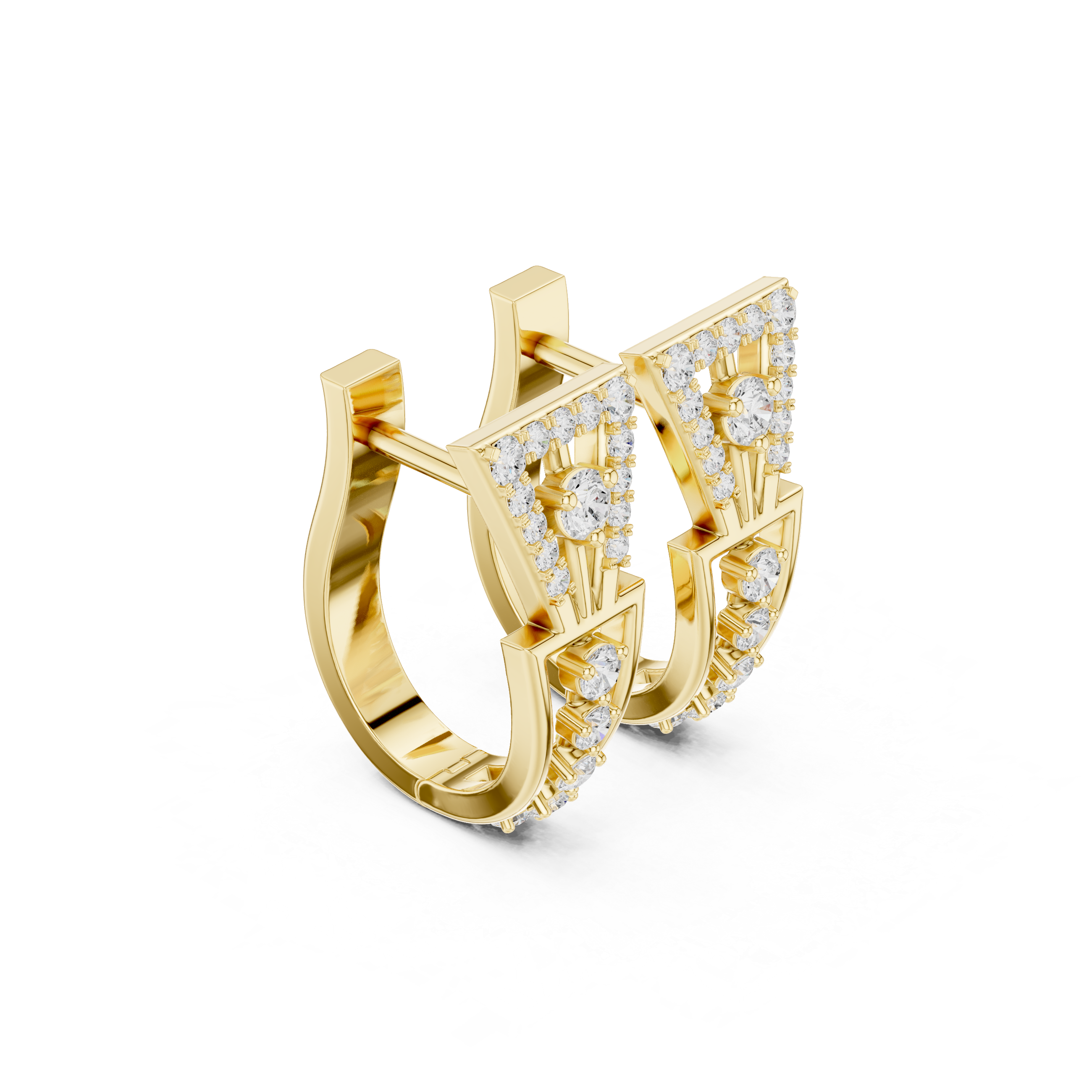 Geometric diamond earrings