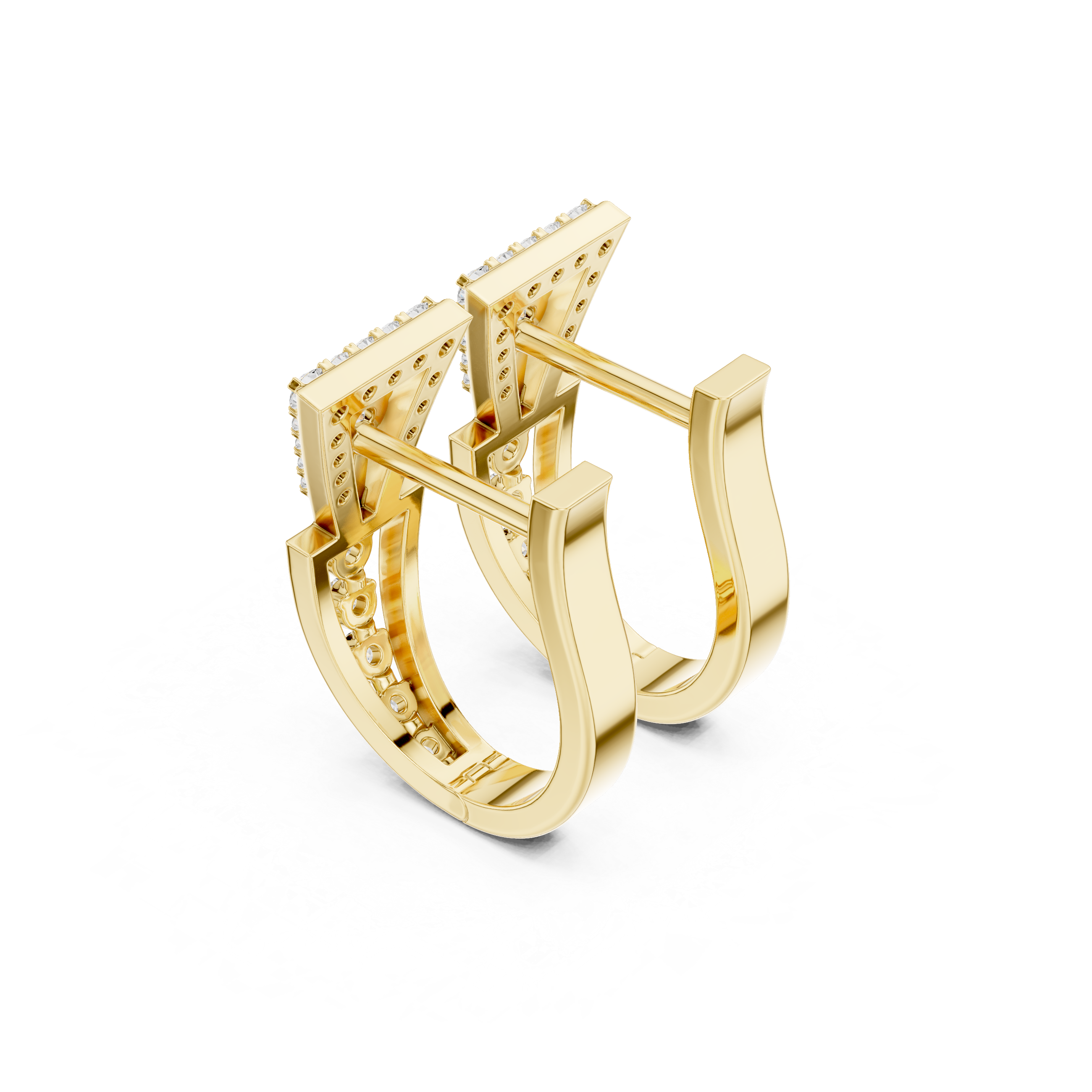 Geometric diamond earrings