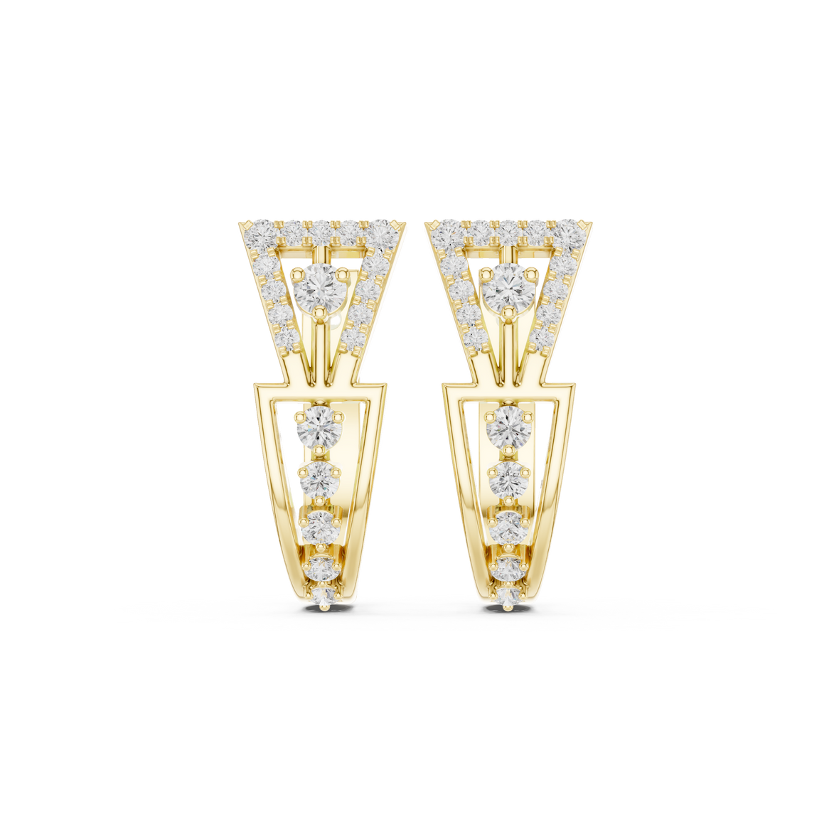 Geometric diamond earrings