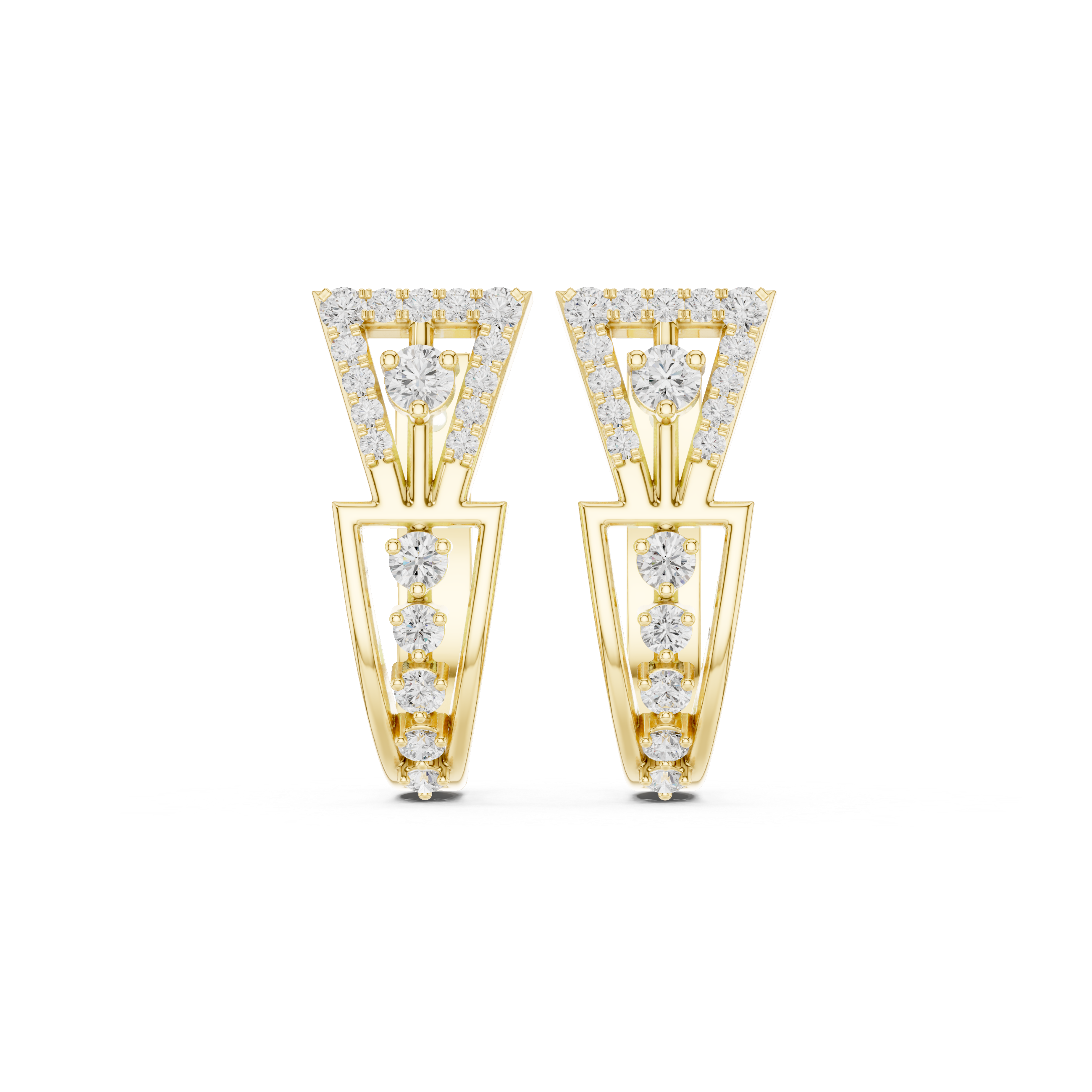 Geometric diamond earrings