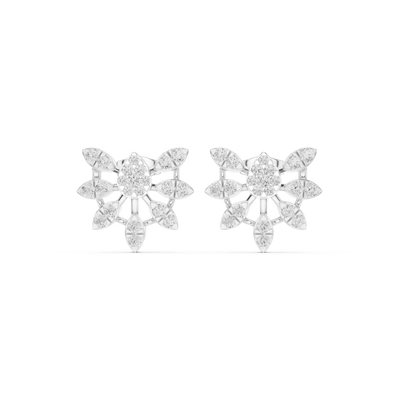 Floral diamond stud earrings
