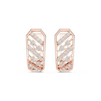 Geometric diamond hoop earrings