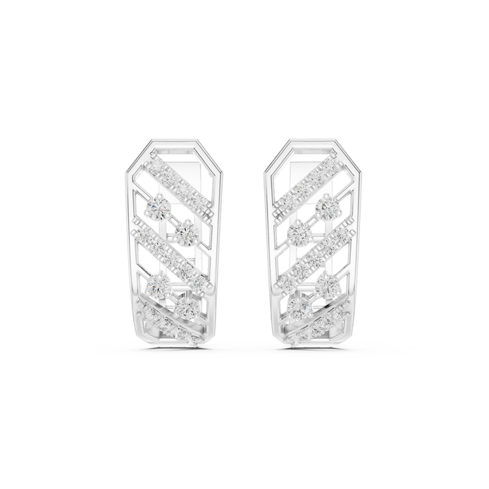 Geometric diamond hoop earrings