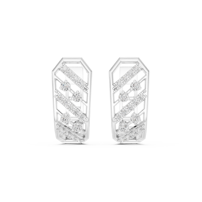 Geometric diamond hoop earrings