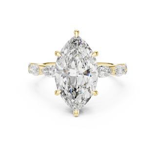 marquise diamond side-stone engagement ring in white gold
